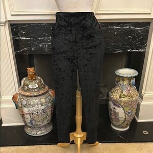 “Shosho” Black Crushed Velvet Pants